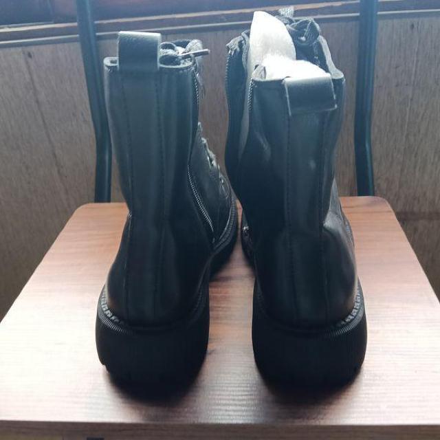 新品 24.5cm レディース ブーツ ブラック 厚底 シューズ ショートブーツ < 女性ファッション 新品 24.5cm レディース ブーツ ブラック 厚底 シューズ ショートブーツ < 女性ファッションの