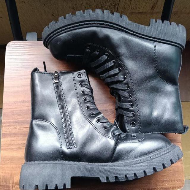 新品 24.5cm レディース ブーツ ブラック 厚底 シューズ ショートブーツ < 女性ファッション 新品 24.5cm レディース ブーツ ブラック 厚底 シューズ ショートブーツ < 女性ファッションの