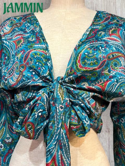 ペーズリー植物柄フレア袖ボレロ チョリ アジアン ヒッピー 衣装 ベリーダンス < 女性ファッション ペーズリー植物柄フレア袖ボレロ チョリ アジアン ヒッピー 衣装 ベリーダンス < 女性ファッションの