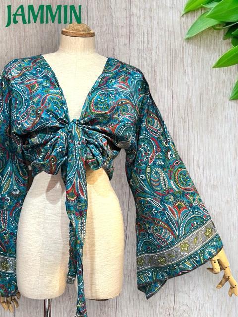 ペーズリー植物柄フレア袖ボレロ チョリ アジアン ヒッピー 衣装 ベリーダンス < 女性ファッション ペーズリー植物柄フレア袖ボレロ チョリ アジアン ヒッピー 衣装 ベリーダンス < 女性ファッションの