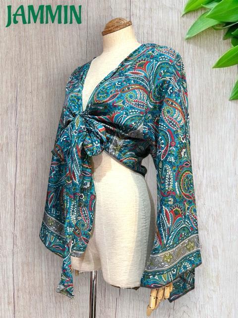 ペーズリー植物柄フレア袖ボレロ チョリ アジアン ヒッピー 衣装 ベリーダンス < 女性ファッション ペーズリー植物柄フレア袖ボレロ チョリ アジアン ヒッピー 衣装 ベリーダンス < 女性ファッションの