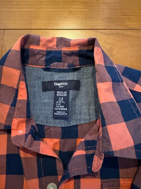 GapKids 長袖シャツ 120cm オレンジ・ネイビー < ブランド GapKids 長袖シャツ 120cm オレンジ・ネイビー < ブランドの