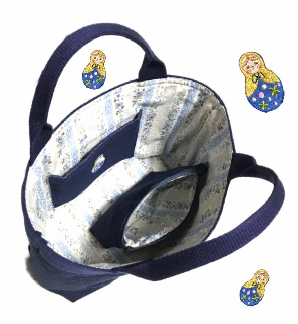 hハンドメイド〓デニムバッグ&ポーチ〓in花柄&マトリョーシカ < 女性ファッション hハンドメイド〓デニムバッグ&ポーチ〓in花柄&マトリョーシカ < 女性ファッションの