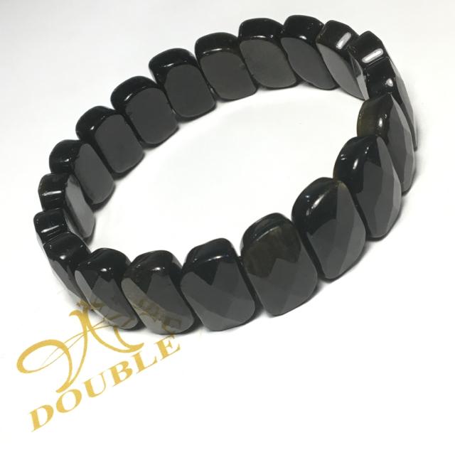 《No.046》キラキラ多面カット ゴールデンオブシディアン < 女性アクセサリー/時計  《No.046》キラキラ多面カット ゴールデンオブシディアン < 女性アクセサリー/時計の