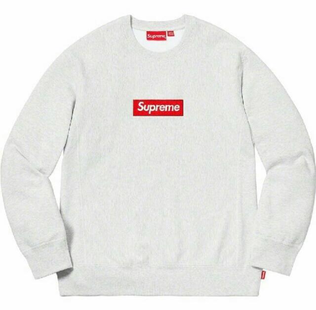 PWevSupreme Box Logo Crewneck Ash Grey   uh 