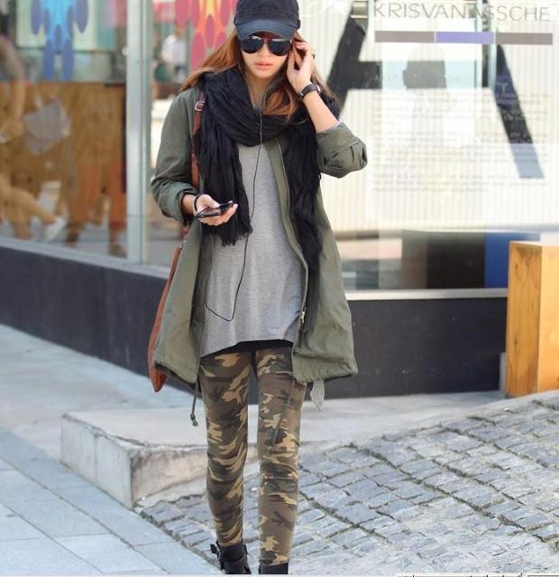 送料無料 ミニタリー風 ウッドランド柄 レギンス 迷彩色 伸縮素材 レギンス ブラウン < 女性ファッション  送料無料 ミニタリー風 ウッドランド柄 レギンス 迷彩色 伸縮素材 レギンス ブラウン < 女性ファッションの