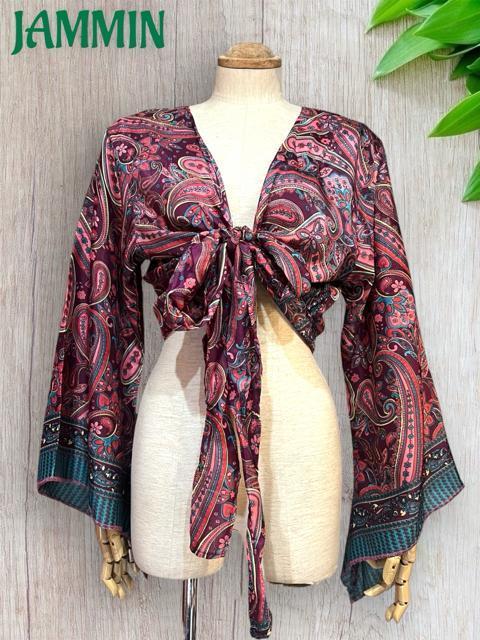 ペーズリー柄フレア袖ボレロ チョリ 衣装 ベリーダンス アジアン ヒッピー < 女性ファッション ペーズリー柄フレア袖ボレロ チョリ 衣装 ベリーダンス アジアン ヒッピー < 女性ファッションの