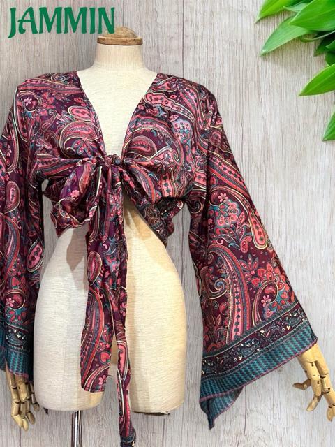 ペーズリー柄フレア袖ボレロ チョリ 衣装 ベリーダンス アジアン ヒッピー < 女性ファッション ペーズリー柄フレア袖ボレロ チョリ 衣装 ベリーダンス アジアン ヒッピー < 女性ファッションの