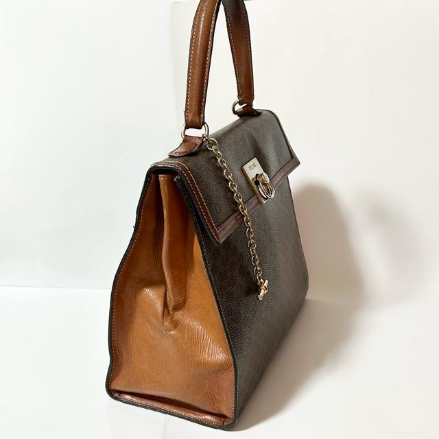 CELINE �}�J�_�� �t�����g�����O���� ���B���e�[�W �Z���[�k PVC ���U�[ �n���h�o�b�O �u���E�� �� �u�����h�� 