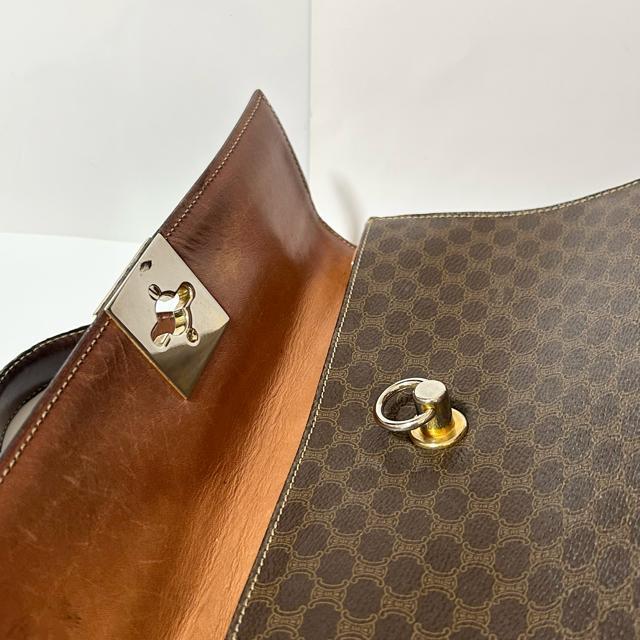 CELINE �}�J�_�� �t�����g�����O���� ���B���e�[�W �Z���[�k PVC ���U�[ �n���h�o�b�O �u���E�� �� �u�����h�� 