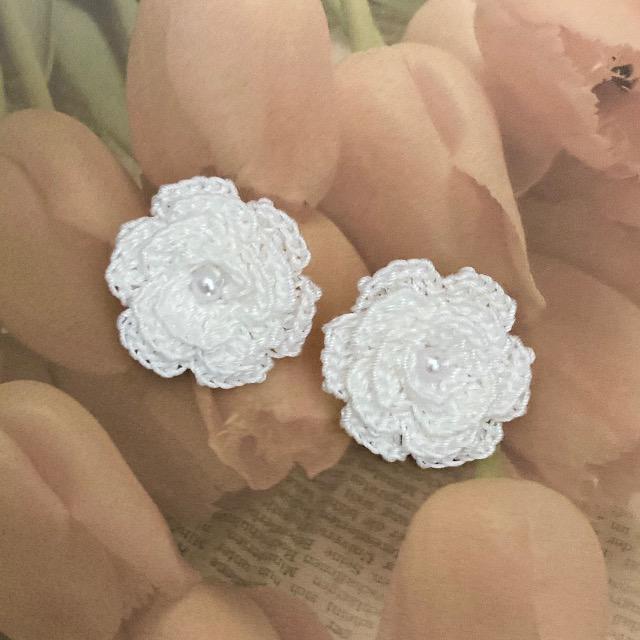 ハンドメイド♪レース編みお花のモチーフ2個セット < 女性ファッション  ハンドメイド♪レース編みお花のモチーフ2個セット  < 女性ファッションの