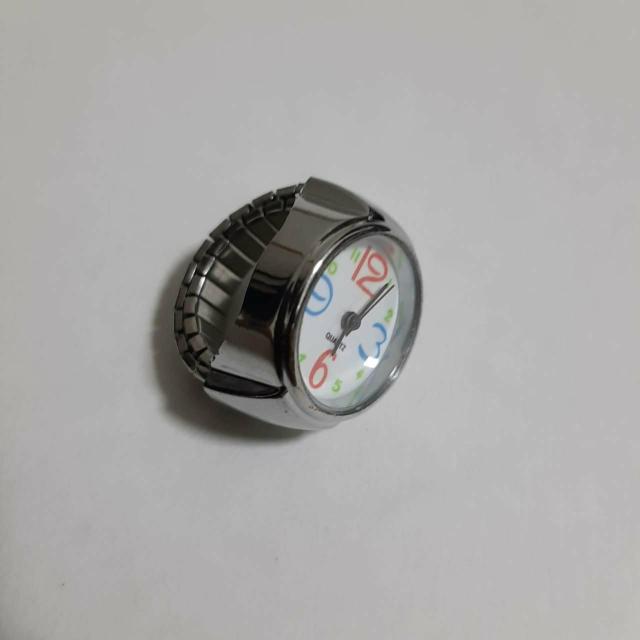 新品 未使用 指輪 時計 シンプル 白 文字盤 レインボー  < 男性アクセサリー/時計  新品 未使用 指輪 時計 シンプル 白 文字盤 レインボー  < 男性アクセサリー/時計の