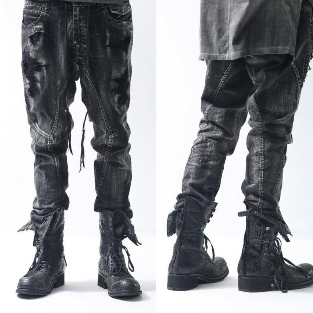 新品KMRiiケムリCotton Spandex Discharged Crush Pants 2 < ブランド  新品KMRiiケムリCotton Spandex Discharged Crush Pants 2 < ブランドの
