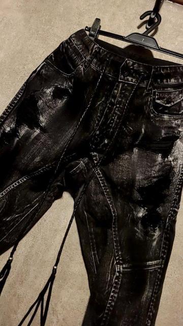新品KMRiiケムリCotton Spandex Discharged Crush Pants 2 < ブランド  新品KMRiiケムリCotton Spandex Discharged Crush Pants 2 < ブランドの