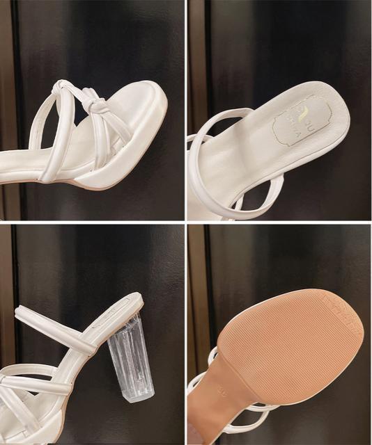 送料無料 新品 クロスストラップサンダルクリアヒール夏靴 < 女性ファッション  送料無料 新品 クロスストラップサンダルクリアヒール夏靴 < 女性ファッションの