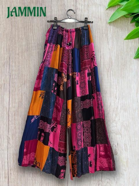 パッチワークワイドパンツ エスニック アジアン ヒッピー 個性派 パッチワーク < 女性ファッション パッチワークワイドパンツ エスニック アジアン ヒッピー 個性派 パッチワーク < 女性ファッションの