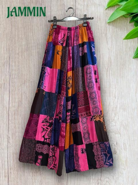 パッチワークワイドパンツ エスニック アジアン ヒッピー 個性派 パッチワーク < 女性ファッション パッチワークワイドパンツ エスニック アジアン ヒッピー 個性派 パッチワーク < 女性ファッションの