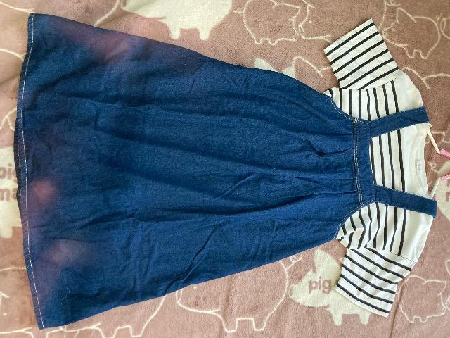 LOWRYS FARMパネルボーダーTシャツ/season reason by Lin&Redデニムジャンバースカート < ブランド  LOWRYS FARMパネルボーダーTシャツ/season reason by Lin&Redデニムジャンバースカート < ブランドの