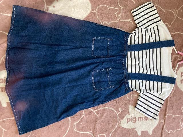 LOWRYS FARMパネルボーダーTシャツ/season reason by Lin&Redデニムジャンバースカート < ブランド  LOWRYS FARMパネルボーダーTシャツ/season reason by Lin&Redデニムジャンバースカート < ブランドの