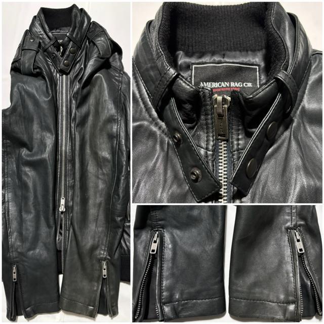 AMERICAN RAG CIE アメリカンラグシー 定価5万円程 柔らか 羊革 ラム レザー ジャケット ライダース アウター < 男性ファッション AMERICAN RAG CIE アメリカンラグシー 定価5万円程 柔らか 羊革 ラム レザー ジャケット ライダース アウター < 男性ファッションの