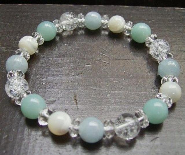 アクアマリンxアマゾナイトxマザーオブパールxクラック水晶 < 女性アクセサリー/時計 アクアマリンxアマゾナイトxマザーオブパールxクラック水晶 < 女性アクセサリー/時計の