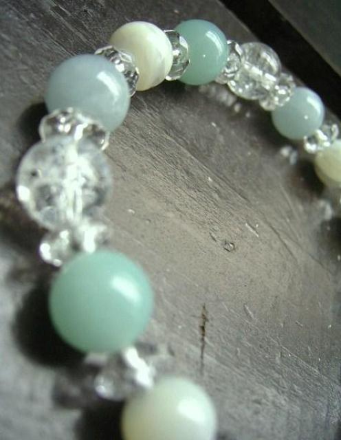 アクアマリンxアマゾナイトxマザーオブパールxクラック水晶 < 女性アクセサリー/時計 アクアマリンxアマゾナイトxマザーオブパールxクラック水晶 < 女性アクセサリー/時計の