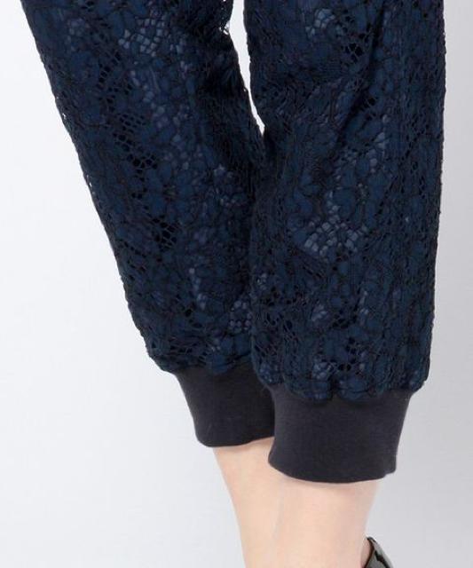 Drawer 15SS 定価87000円 レース リブ パンツ 38ネイビー < ブランド Drawer 15SS 定価87000円 レース リブ パンツ 38ネイビー < ブランドの