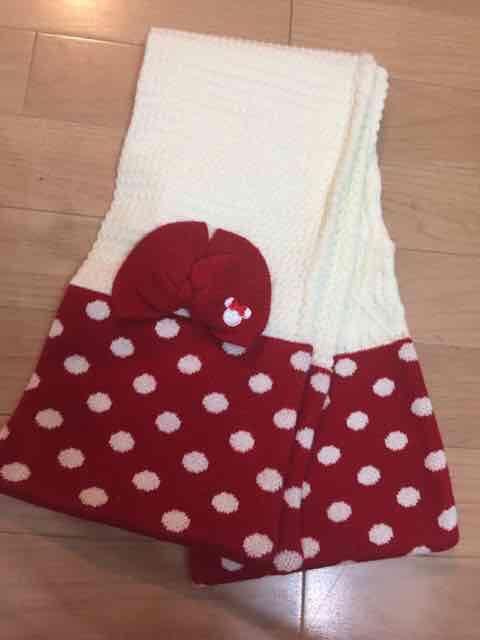 ディズニー ミニーちゃん 水玉×リボンマフラー < 女性ファッション  ディズニー ミニーちゃん 水玉×リボンマフラー  < 女性ファッションの