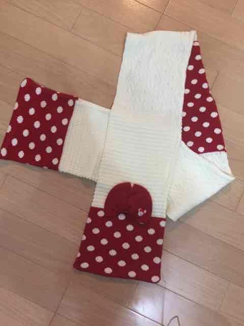 ディズニー ミニーちゃん 水玉×リボンマフラー < 女性ファッション  ディズニー ミニーちゃん 水玉×リボンマフラー < 女性ファッションの