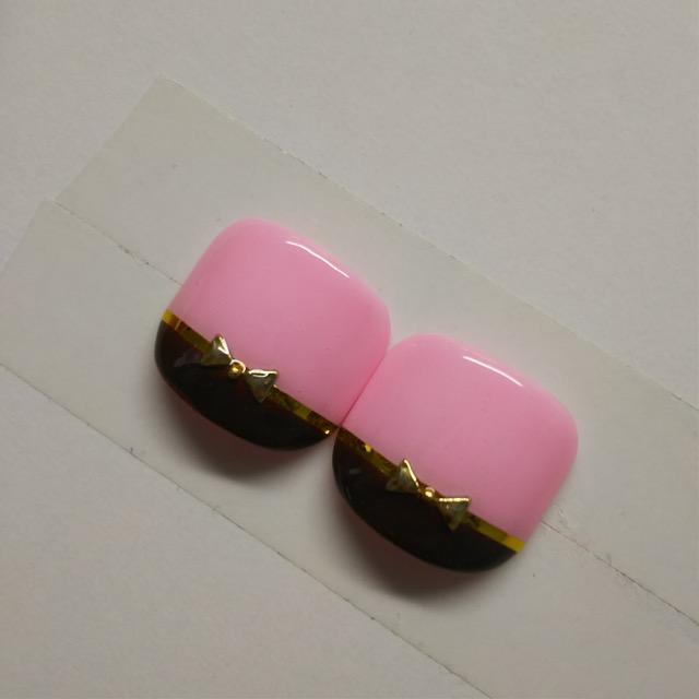 LBNYLA☆親指ペディ♪ミルキーピンク×ブラウンバイカラー大人キュート < 香水/コスメ/ネイル  LBNYLA☆親指ペディ♪ミルキーピンク×ブラウンバイカラー大人キュート < 香水/コスメ/ネイルの