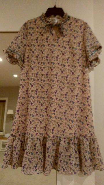 ピンク半袖チュニックミニワンピースハート紫ミニ柄 Мサイズ < 女性ファッション  ピンク半袖チュニックミニワンピースハート紫ミニ柄 Мサイズ  < 女性ファッションの