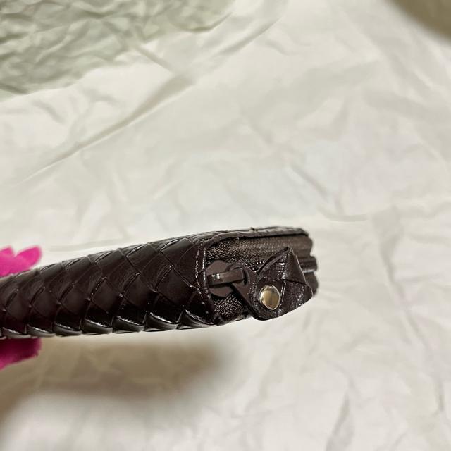 【美品】【山智】 編み込み柄 / ラウンドファスナー / 長財布 ダークブラウン < 男性ファッション 【美品】【山智】 編み込み柄 / ラウンドファスナー / 長財布 ダークブラウン < 男性ファッションの