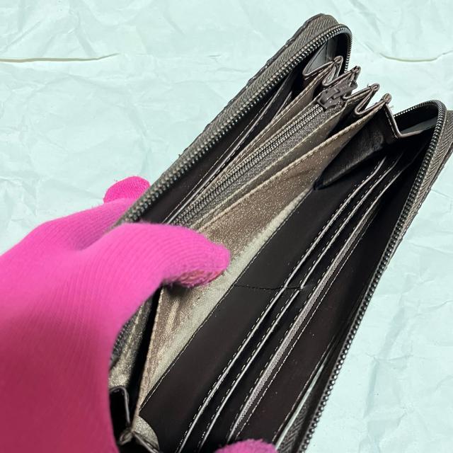 【美品】【山智】 編み込み柄 / ラウンドファスナー / 長財布 ダークブラウン < 男性ファッション 【美品】【山智】 編み込み柄 / ラウンドファスナー / 長財布 ダークブラウン < 男性ファッションの