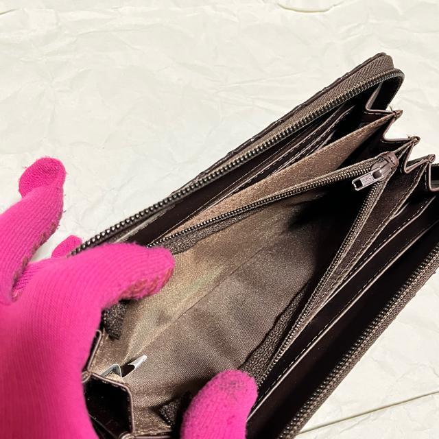 【美品】【山智】 編み込み柄 / ラウンドファスナー / 長財布 ダークブラウン < 男性ファッション 【美品】【山智】 編み込み柄 / ラウンドファスナー / 長財布 ダークブラウン < 男性ファッションの