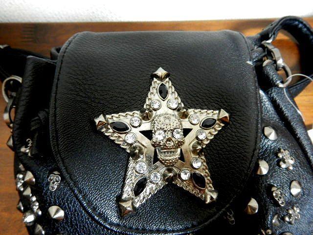 ◆どくろ スカル ショルダーバッグ レディース スタッズ ブラック 未使用中古品 < 女性ファッション  ◆どくろ スカル ショルダーバッグ レディース スタッズ ブラック 未使用中古品 < 女性ファッションの