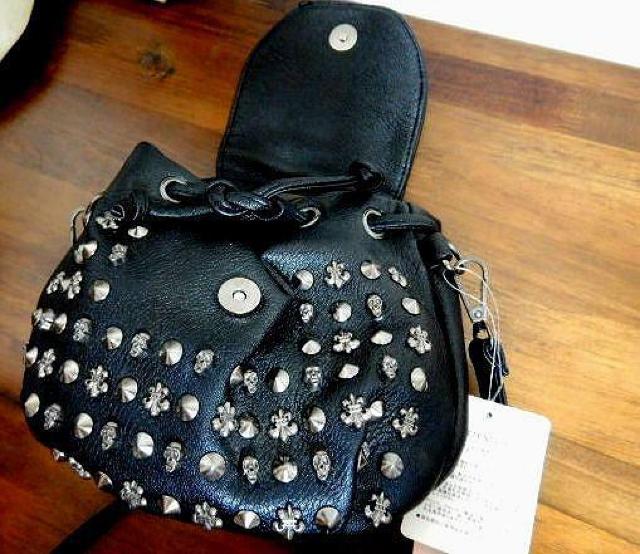◆どくろ スカル ショルダーバッグ レディース スタッズ ブラック 未使用中古品 < 女性ファッション  ◆どくろ スカル ショルダーバッグ レディース スタッズ ブラック 未使用中古品 < 女性ファッションの