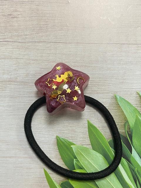 ハンドメイド レジン 星型 ヘアゴム アラジン風 < 女性ファッション  ハンドメイド レジン 星型 ヘアゴム アラジン風  < 女性ファッションの