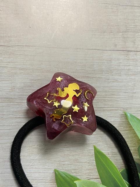 ハンドメイド レジン 星型 ヘアゴム アラジン風 < 女性ファッション  ハンドメイド レジン 星型 ヘアゴム アラジン風 < 女性ファッションの