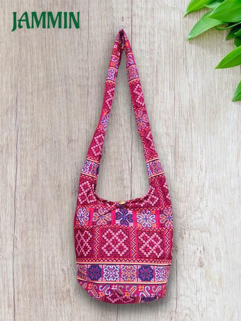 モン族刺繍柄斜め掛けバッグ エスニック ヒッピー アジアン ピンク < 女性ファッション  モン族刺繍柄斜め掛けバッグ エスニック ヒッピー アジアン ピンク < 女性ファッションの