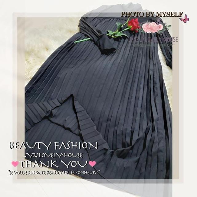 〜3L4L*ハイネック異素材プリーツロングワンピース*黒 < 女性ファッション  〜3L4L*ハイネック異素材プリーツロングワンピース*黒 < 女性ファッションの