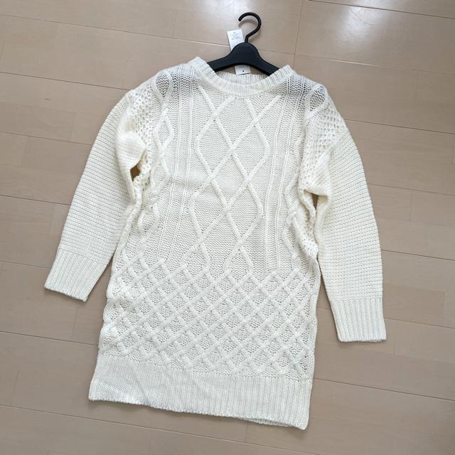 新品 ケーブル編み ニットワンピース ロングニット < 女性ファッション  新品 ケーブル編み ニットワンピース ロングニット  < 女性ファッションの