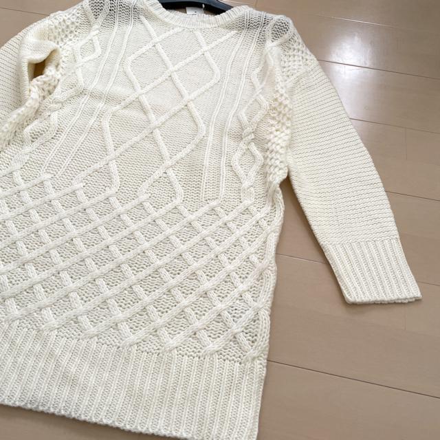 新品 ケーブル編み ニットワンピース ロングニット < 女性ファッション  新品 ケーブル編み ニットワンピース ロングニット < 女性ファッションの