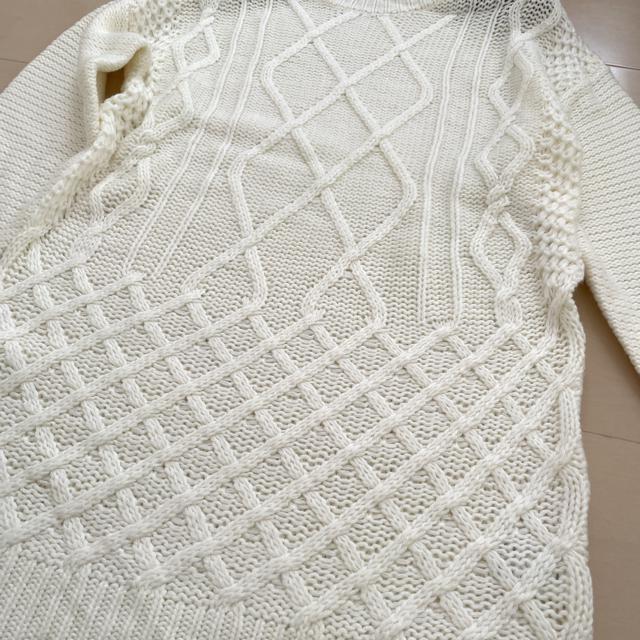 新品 ケーブル編み ニットワンピース ロングニット < 女性ファッション  新品 ケーブル編み ニットワンピース ロングニット < 女性ファッションの