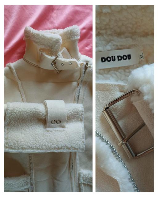 ★白オフホワイトアイボリー☆お洒落カッコ可愛い♪総裏地ボアもこもこ暖か軽い♪襟元3wayカラー♪フェイクムートンコート < 女性ファッション  ★白オフホワイトアイボリー☆お洒落カッコ可愛い♪総裏地ボアもこもこ暖か軽い♪襟元3wayカラー♪フェイクムートンコート < 女性ファッションの