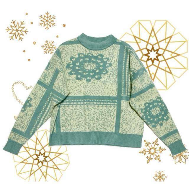 GREENPARKS◎ノスタルジーフラワー柄ニット◎厚手セーター(F)美品 < ブランド GREENPARKS◎ノスタルジーフラワー柄ニット◎厚手セーター(F)美品 < ブランドの