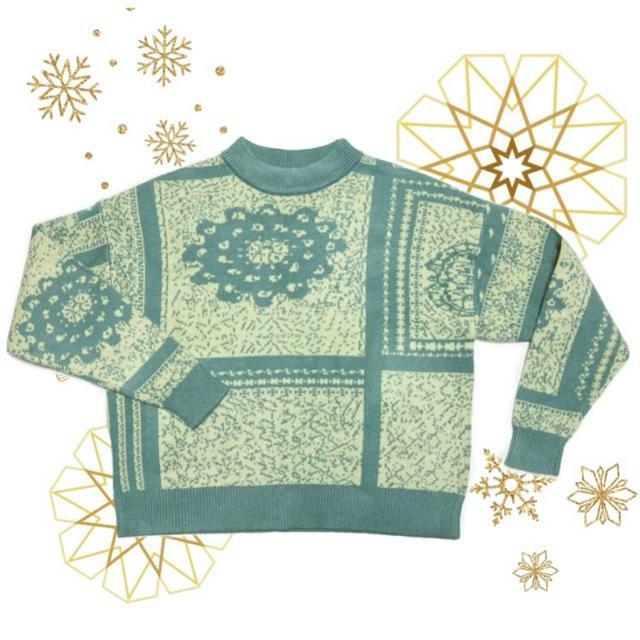 GREENPARKS◎ノスタルジーフラワー柄ニット◎厚手セーター(F)美品 < ブランド GREENPARKS◎ノスタルジーフラワー柄ニット◎厚手セーター(F)美品 < ブランドの