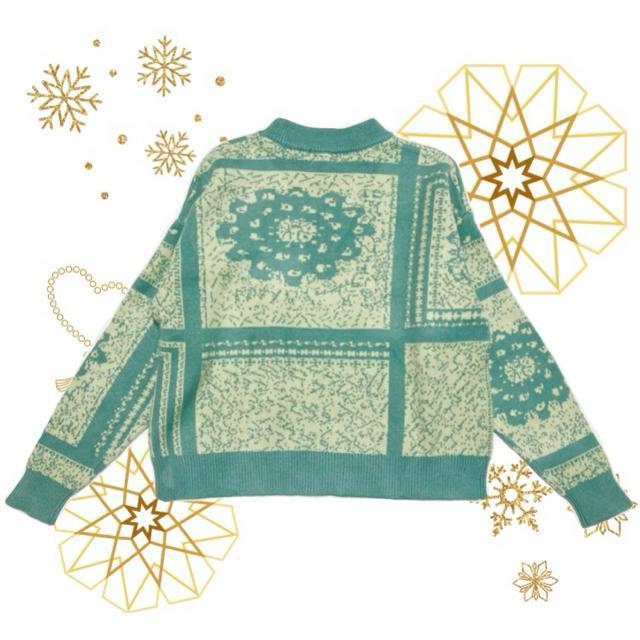 GREENPARKS◎ノスタルジーフラワー柄ニット◎厚手セーター(F)美品 < ブランド GREENPARKS◎ノスタルジーフラワー柄ニット◎厚手セーター(F)美品 < ブランドの