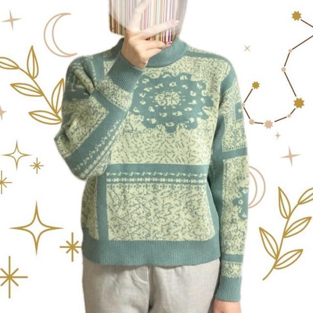 GREENPARKS◎ノスタルジーフラワー柄ニット◎厚手セーター(F)美品 < ブランド GREENPARKS◎ノスタルジーフラワー柄ニット◎厚手セーター(F)美品 < ブランドの