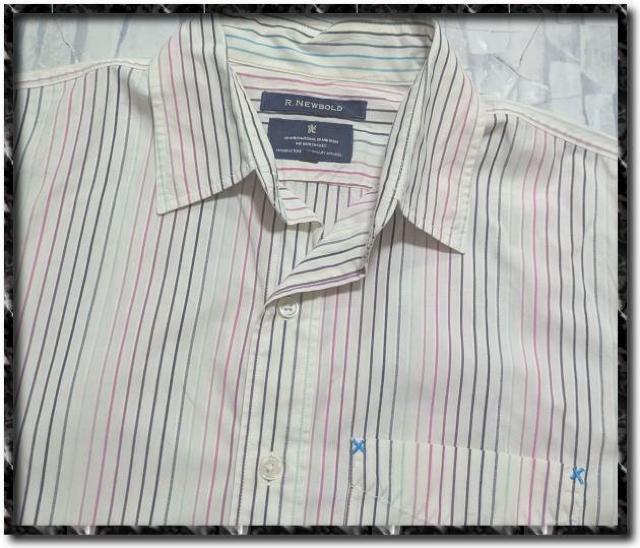 アールニューボールド マルチストライプ半袖シャツ 白 < ブランド アールニューボールド マルチストライプ半袖シャツ 白 < ブランドの