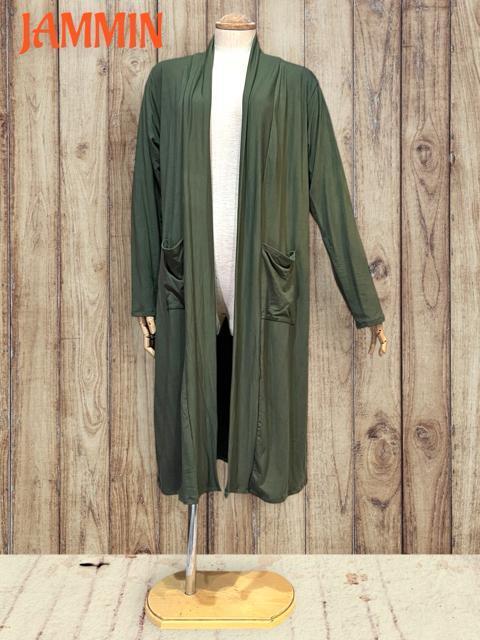 ストレッチロングカーディガン カーキ アジアン エスニック 羽織り ヒッピー < 女性ファッション ストレッチロングカーディガン カーキ アジアン エスニック 羽織り ヒッピー < 女性ファッションの